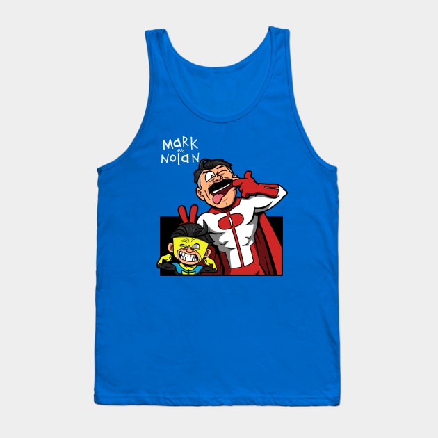 Funny Superhero Father And Son Comic Book Superheroes Tank Top by BoggsNicolas